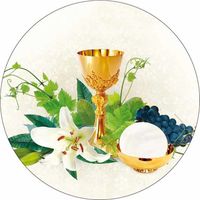 Opłatek na tort Tort Pierwsza Komunia Święta Komunijny Biblia Hostia Tekst