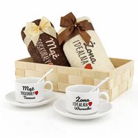 PREZENT NA ŚLUB ZESTAW RĘCZNIKÓW HAFT + FILIŻANKI