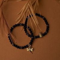 bransoletka koralikowa z ważką m (b21/kor/03au)