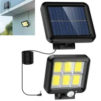 Lampa solarna 6cob z panelem słonecznym z czujnikiem ruchu i zmierzchu