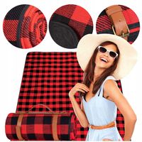 KOC PIKNIKOWY PLAŻOWY BIWAK 200x150 MATA Z IZOLACJĄ WODOODPORNY W KRATKĘ