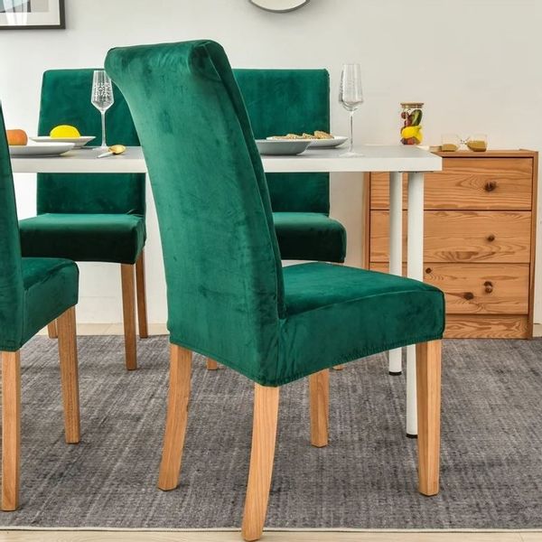 POKROWIEC NA KRZESŁO WELUR PREMIUM AKSAMIT ELASTYCZNY ZIELONY zdjęcie 7