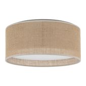Okrągły plafon jutowy klosz Juta 5798 TK Lighting do salonu brązowy biały