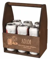 DREWNIANA SKRZYNKA NOSIDŁO Z GRAWEREM PREZENT