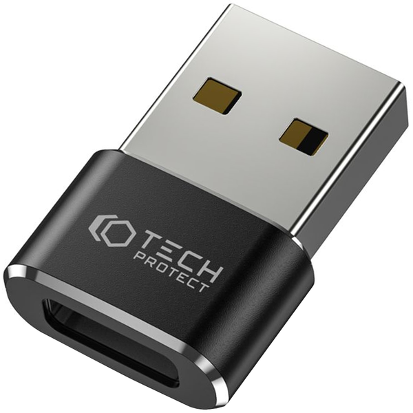 TECH-PROTECT ULTRABOOST ADAPTER USB TO TYPE-C BLACK zdjęcie 1