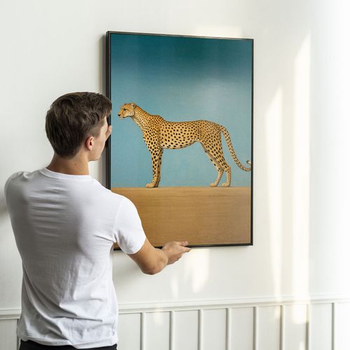 Plakat obraz lampart 61x91 cm w czarnej ramie na Arena.pl