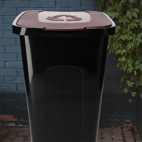 KOSZ KUBEŁ POJEMNIK NA ŚMIECI ODPADY 50L BRĄZOWY zdjęcie 7