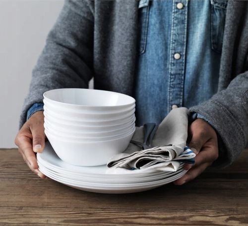 Serwis obiadowy Ikea OFTAST 18 szt miski talerze talerzyki na Arena.pl