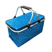składany kosz termiczny na zakupy, piknik 47x27x23cm kp01wod