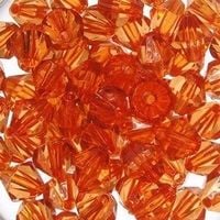 KRYSZTAŁKI PLASTIK OKRĄGŁE POMARAŃCZOWE 12MM 12SZT