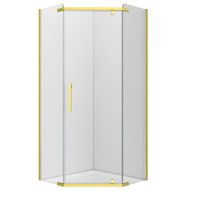 Szklana kabina prysznicowa 5 kątna złota 80x80 195 cm 6mm szkło CE