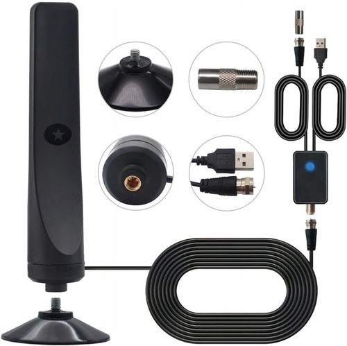 MAŁA CYFROWA ANTENA TV TELEWIZYJNA WEWNĘTRZNA DVB-T2 WZMACNIACZ SYGNAŁU na Arena.pl