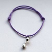 Fit Kolekcja - Bransoletka ze sznurka z hantlem lavender