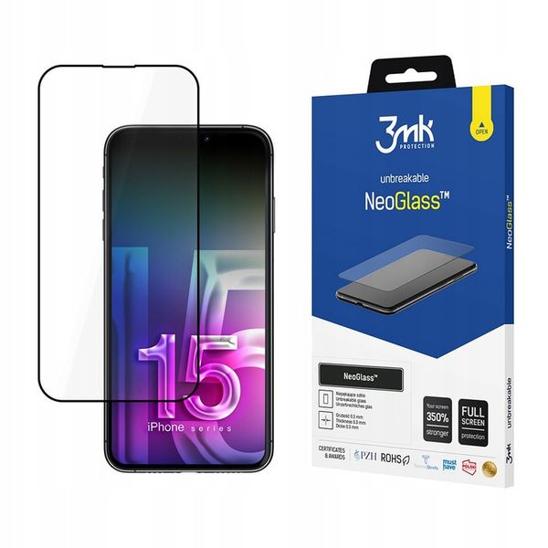 Szkło ochronne iPhone 15 3mk NeoGlass zdjęcie 1