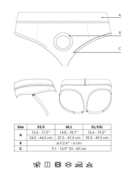 Vibrating Strap-On Thong With Removable Rear Straps - Xs/S zdjęcie 13