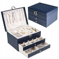 SZKATUŁKA NA BIŻUTERIĘ KUFEREK PREZENT ELEGANCKI ORGANIZER POJEMNY PUDEŁKO