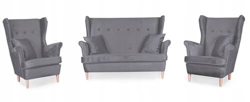 Zestaw wypoczynkowy mebli uszak ARI sofa fotele skandynawskie Family Meble na Arena.pl