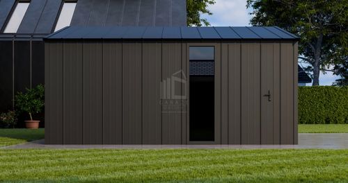 Garaż blaszany 4x6 brama segmentowa okno drzwi dach ID1004 na Arena.pl