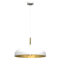 Lampa wisząca Lincoln 1xE27 45cm Biały/Złoty