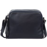 VERA PELLE torebka skórzana listonoszka 3 komorowa z paskiem V507 granatowa