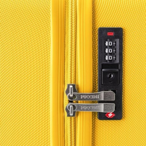 PUCCINI Walizka Kabinowa Podróżna Na Kółkach Do Samolotu Żółta ABS021C-6 na Arena.pl