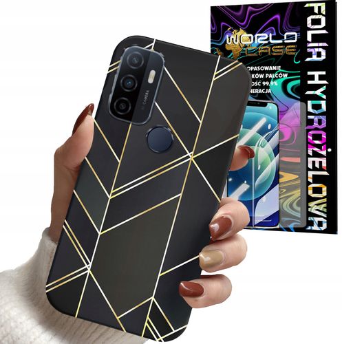 ETUI DO OPPO A53S A53 2020 - MARMUREK GEOMETRYCZNE WZORY DLA KOBIET + FOLIA na Arena.pl