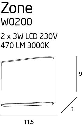 Kinkiet ZONE I LED biały IP44 W0200 - MaxLight na Arena.pl