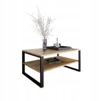 Stolik Kawowy z półką dąb złoty craft loft industrial