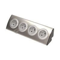 Gniazdo meblowe 4x250V INOX OR-AE-1340 narożne