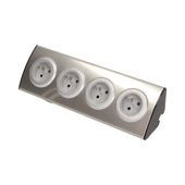 Gniazdo meblowe 4x250V INOX OR-AE-1340 narożne