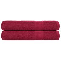 Ręczniki do sauny, 2 szt, bordowe, 80x200 cm, bawełna 100%