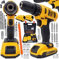 21V WIERTARKO WKRĘTARKA AKUMULATOROWA WALIZKA NASADKI BITY LED WALIZKA 2AKU