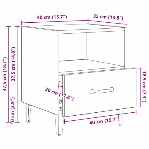 Szafka Nocna z szufladą dąb artisan 40 x 35 x 47.5 cm na Arena.pl