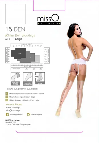 misso s111 pończochy do pasa beżowe z szwem xxl wytrzymałe na Arena.pl