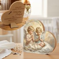 Pamiątka Chrztu dla Dziecka Prezent od Ojca Chrzestnego Obrazek z Grawerem