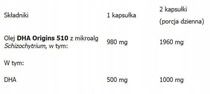 Aliness Vegan Omega 3 FORTE DHA 500mg SERCE 60kap zdjęcie 8