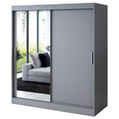 Szafa Przesuwna 180cm SOFIA Antracyt Garderoba 2 wnętrza