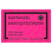 karteczki samoprzylepne różowe FLUO 50x75 mm