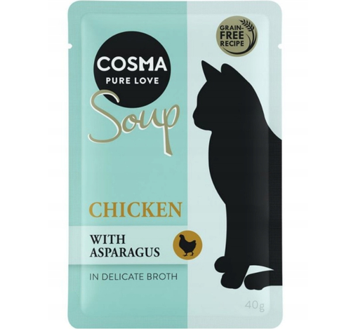 COSMA Soup Zupa Pierś Kurczaka ze Szparagami przysmak kota mokra karma 40g na Arena.pl