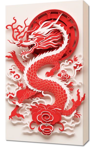 Obraz 40x70cm Czerwony Smok zdjęcie 1