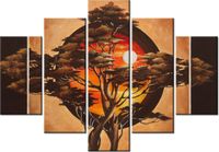 105CM 150CM OBRAZ 5 ELEM SFERYCZNE DRZEWO DRUK