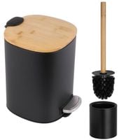Zestaw do łazienki: Kosz na śmieci z pedałem + Szczotka do WC YOKA czarny