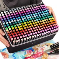 MARKERY ALKOHOLOWE DWUSTRONNE ZESTAW 262 SZT+TORBA