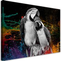 Obraz na płótnie, Kolorowe papugi abstrakcja 100x70 100x70