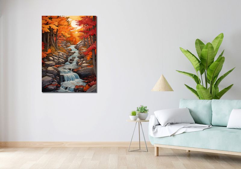 Obraz 70x100cm Jesienne Wodospady zdjęcie 2