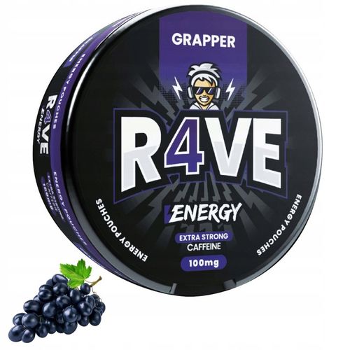 Woreczki Kofeinowe GRAPPER Snusy Energetyczne R4VE Kofeina BEZ CUKRU 100mg na Arena.pl