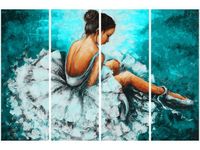 OBRAZ BALETNICA TURKUSOWYM TLE