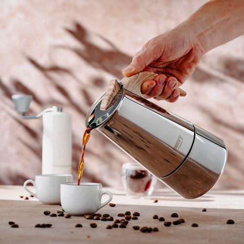 Kawiarka Zaparzacz do kawy 320ml Działa na indukcji, Gaz, Stalowa Camry na Arena.pl