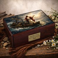 Katolicka urna kremacyjna Jezus Uspokajający Burzę - Drewniana urna