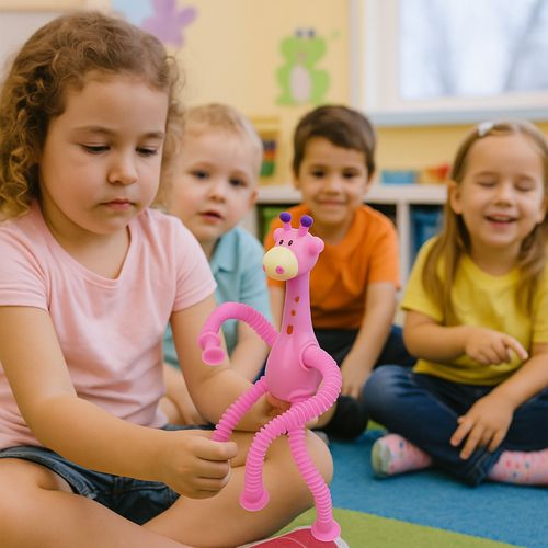 Żyrafa pop tube rurka rozciągania z przyssawkami sensoryczna różowy na Arena.pl